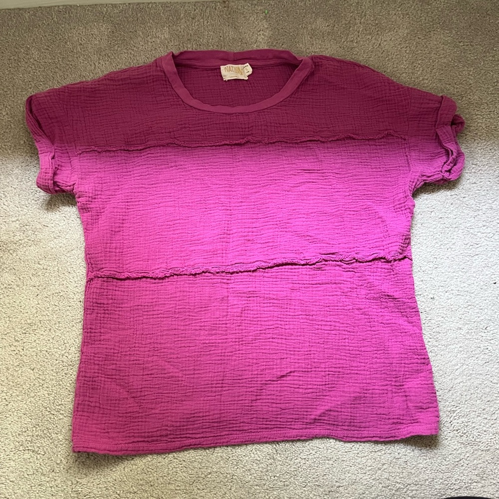 Nation LTD boxy double gauze top